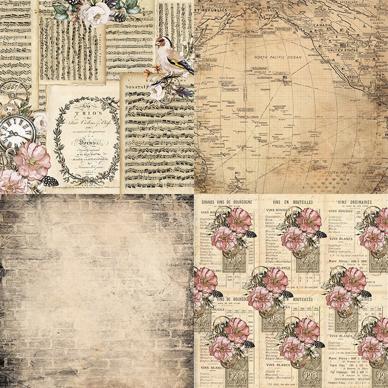 24pcs Wonderland Pattern Scrapbook Paper Pad for DIY Crafts