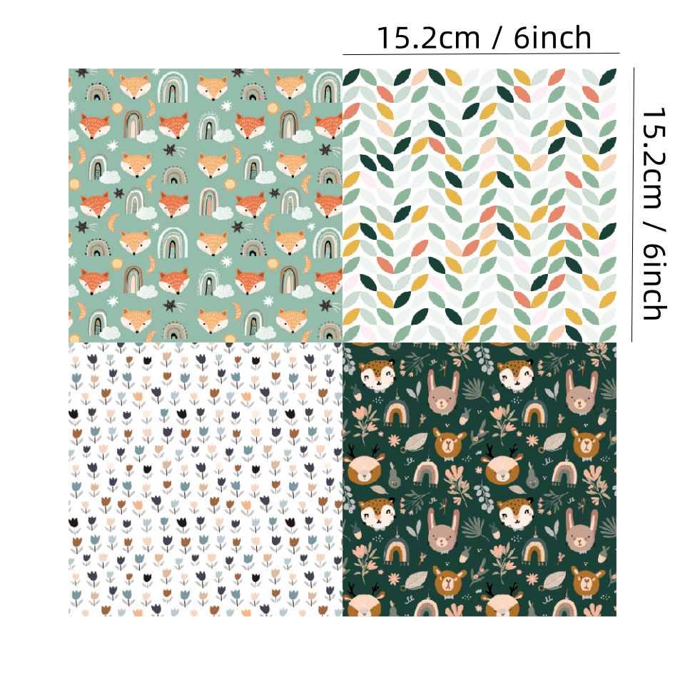 24pcs Forest Fox Pattern Scrapbook Paper Pad for DIY Crafts Journaling