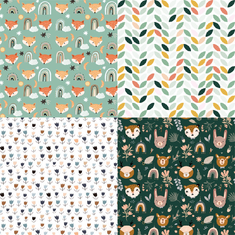 24pcs Forest Fox Pattern Scrapbook Paper Pad for DIY Crafts Journaling
