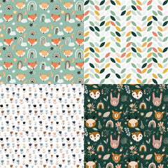 24pcs Forest Fox Pattern Scrapbook Paper Pad for DIY Crafts Journaling