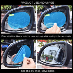 2pcs Car Rearview Mirror Rainproof Film Glass