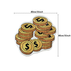 Golden Banknote Plush Carpet for Bedroom and Living Room