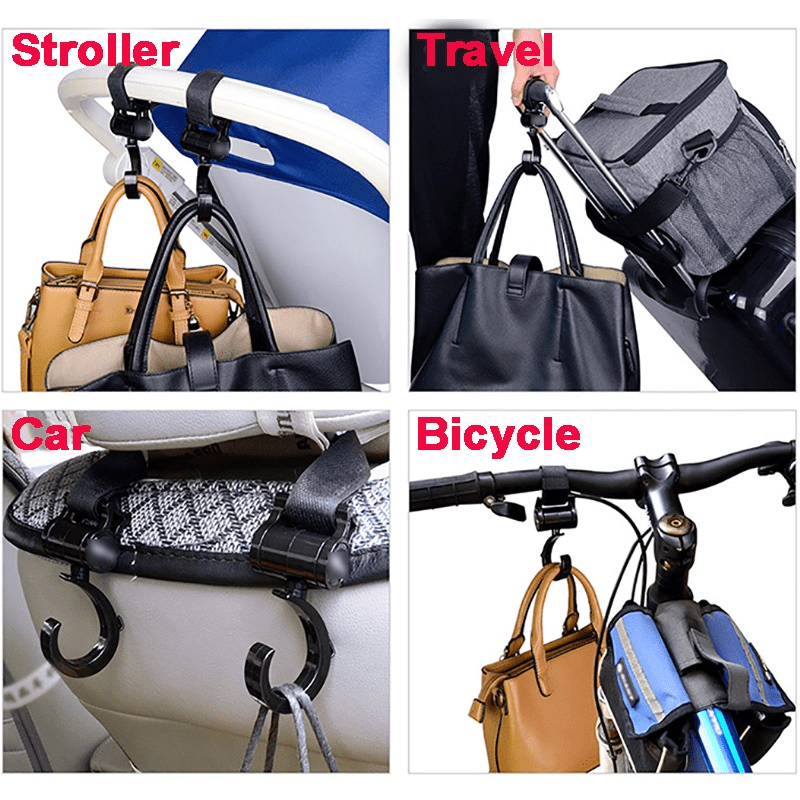 2Pcs Baby Stroller Hooks Mummy Bag Handle Holder Hook