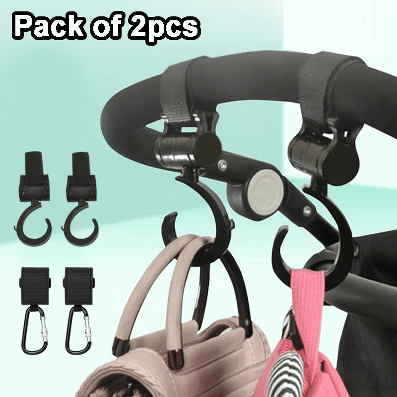 2Pcs Baby Stroller Hooks Mummy Bag Handle Holder Hook