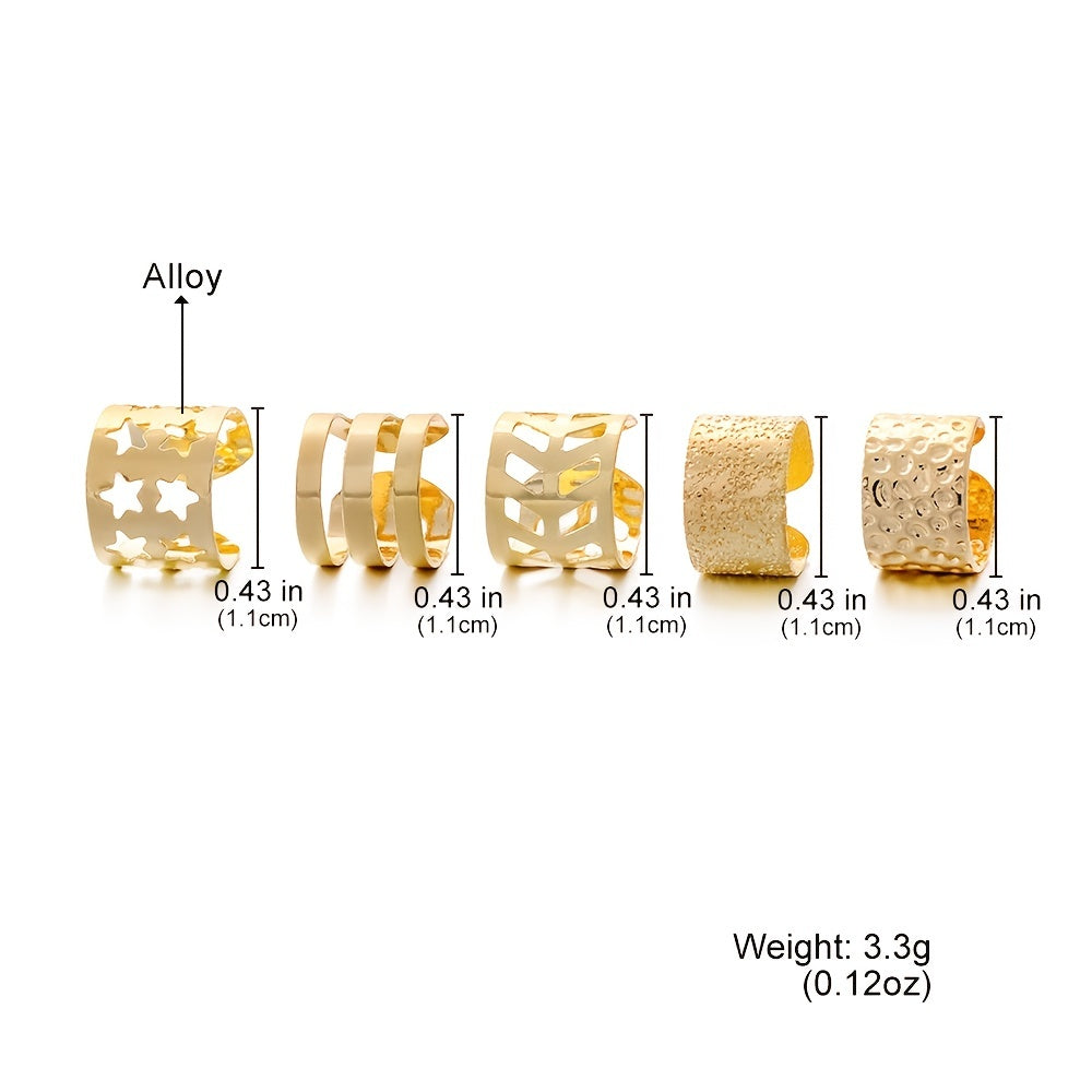 5pcs Geometric Ear Clip Non Piercing Ear Cuff Jewelry