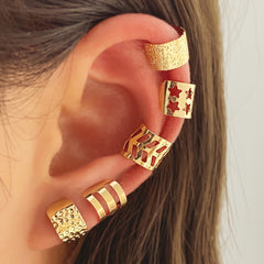 5pcs Geometric Ear Clip Non Piercing Ear Cuff Jewelry