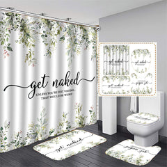 Boho Eucalyptus Leaf Fringe Bathroom Shower Curtain