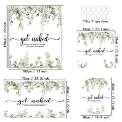 Boho Eucalyptus Leaf Fringe Bathroom Shower Curtain