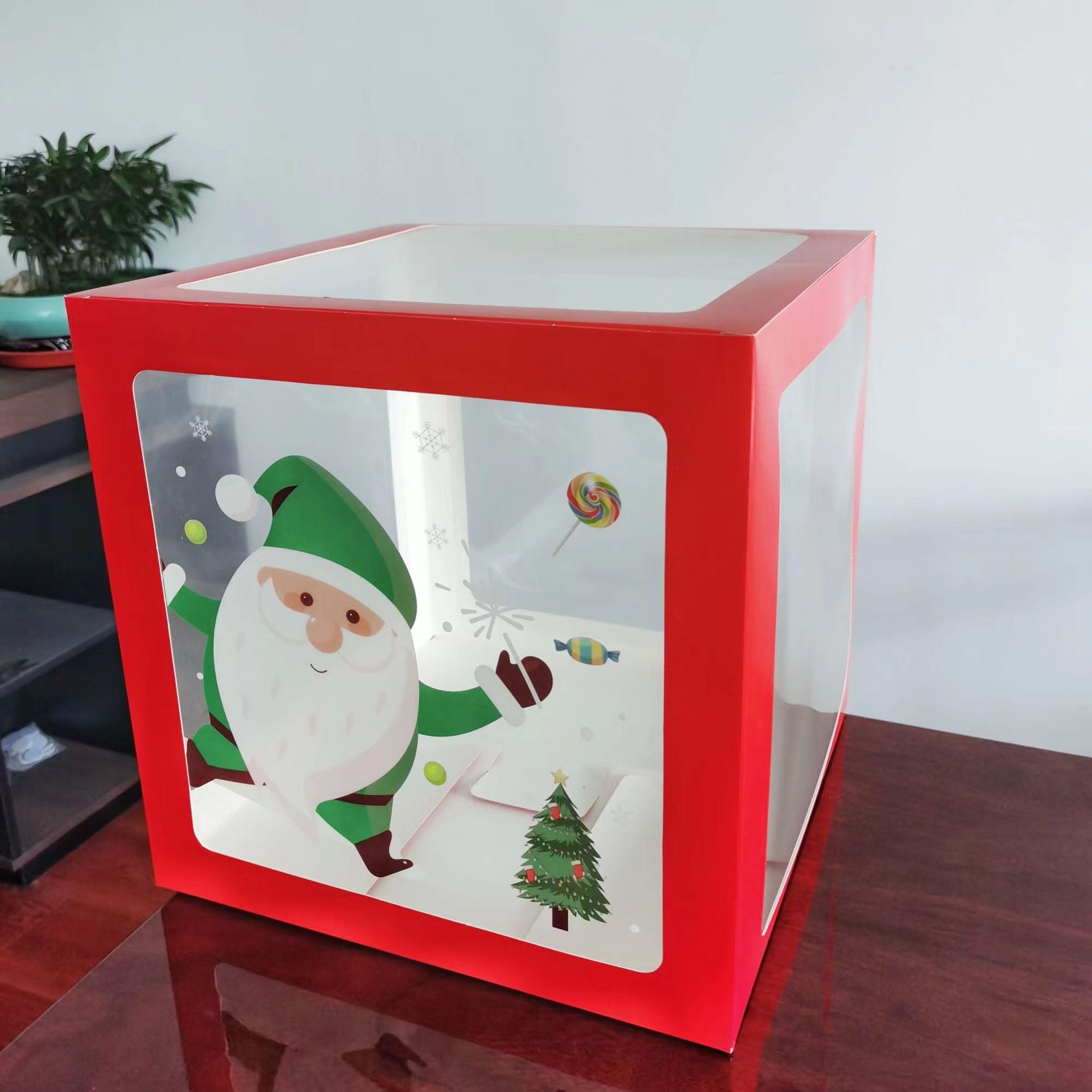 Santa Claus Balloon Box Christmas Decorations Holiday Party Accessories
