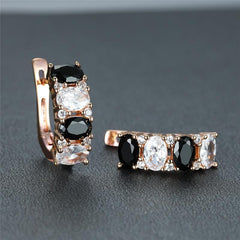 Dainty Oval Stone Clip On Earrings Hoop Earrings Girls Jewelry