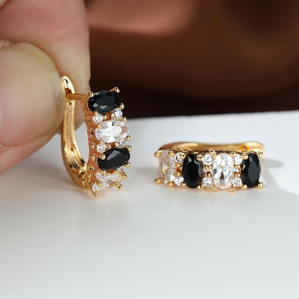Dainty Oval Stone Clip On Earrings Hoop Earrings Girls Jewelry