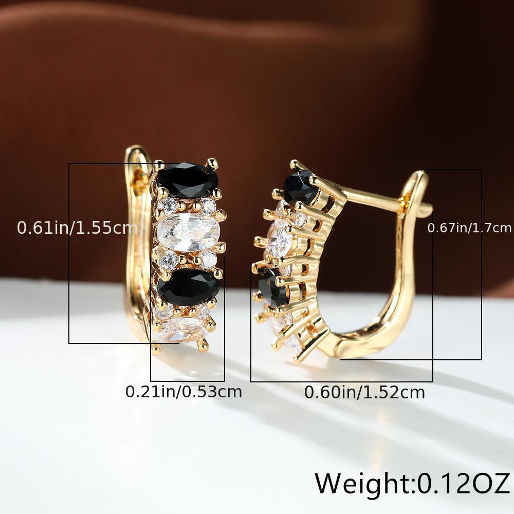 Dainty Oval Stone Clip On Earrings Hoop Earrings Girls Jewelry