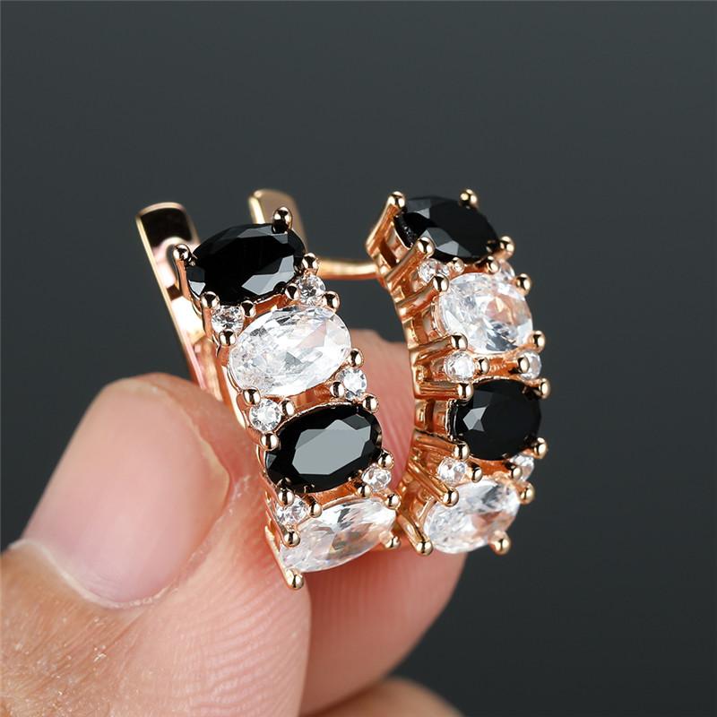 Dainty Oval Stone Clip On Earrings Hoop Earrings Girls Jewelry