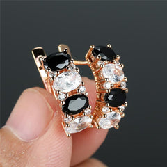Dainty Oval Stone Clip On Earrings Hoop Earrings Girls Jewelry