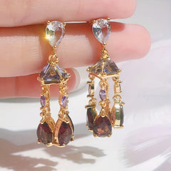 Tassel Drop Dangle Earrings Rhinestone Stud Jewelry Gift