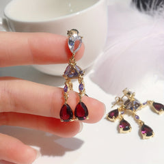 Tassel Drop Dangle Earrings Rhinestone Stud Jewelry Gift