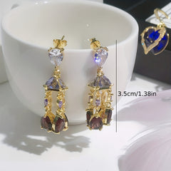 Tassel Drop Dangle Earrings Rhinestone Stud Jewelry Gift