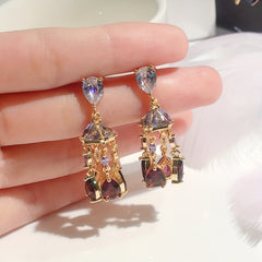 Tassel Drop Dangle Earrings Rhinestone Stud Jewelry Gift