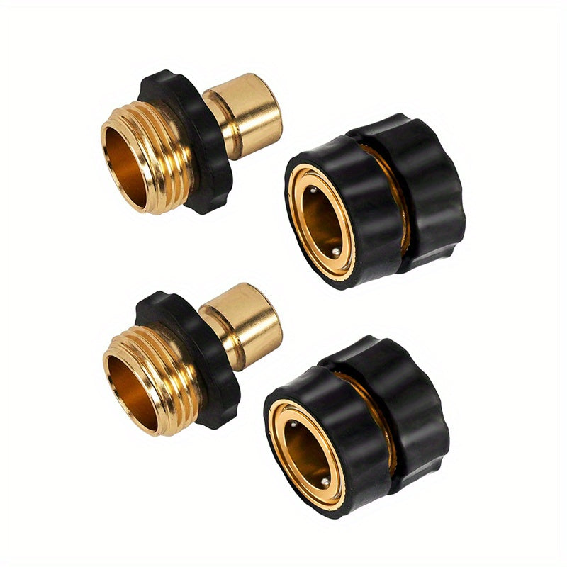 Quick Connect Garden Hose Fitting 3/4 Inch Male Female with Control Valve