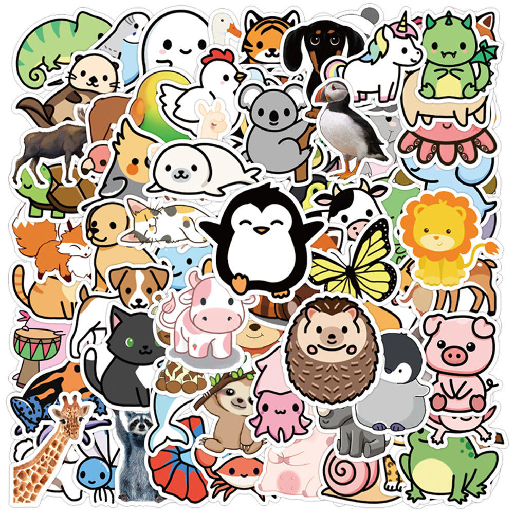 100pcs Animals Funny Cartoon Waterproof Stickers - Adults Teens