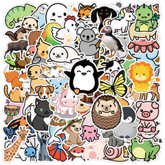 100pcs Animals Funny Cartoon Waterproof Stickers - Adults Teens