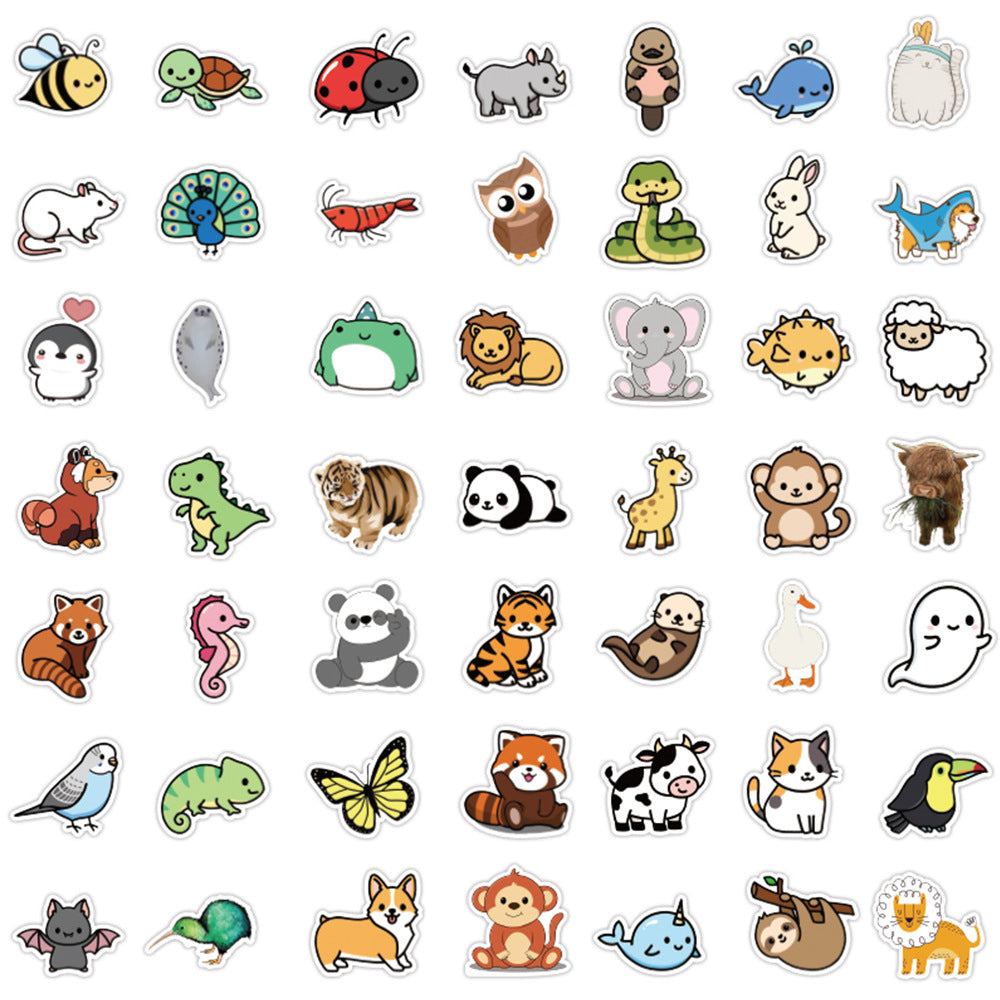 100pcs Animals Funny Cartoon Waterproof Stickers - Adults Teens