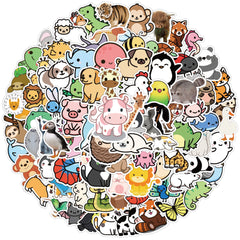 100pcs Animals Funny Cartoon Waterproof Stickers - Adults Teens