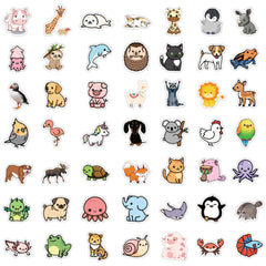 100pcs Animals Funny Cartoon Waterproof Stickers - Adults Teens