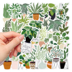 44pcs Plant Aesthetics Funny Cartoon Vinyl Waterproof Stickers