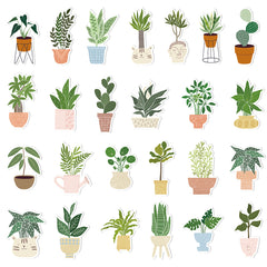 44pcs Plant Aesthetics Funny Cartoon Vinyl Waterproof Stickers
