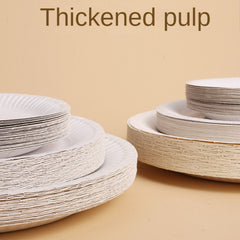 50pcs Disposable Plate Round Paper Plate for Wedding Anniversary Birthday Party