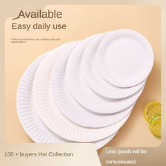 50pcs Disposable Plate Round Paper Plate for Wedding Anniversary Birthday Party
