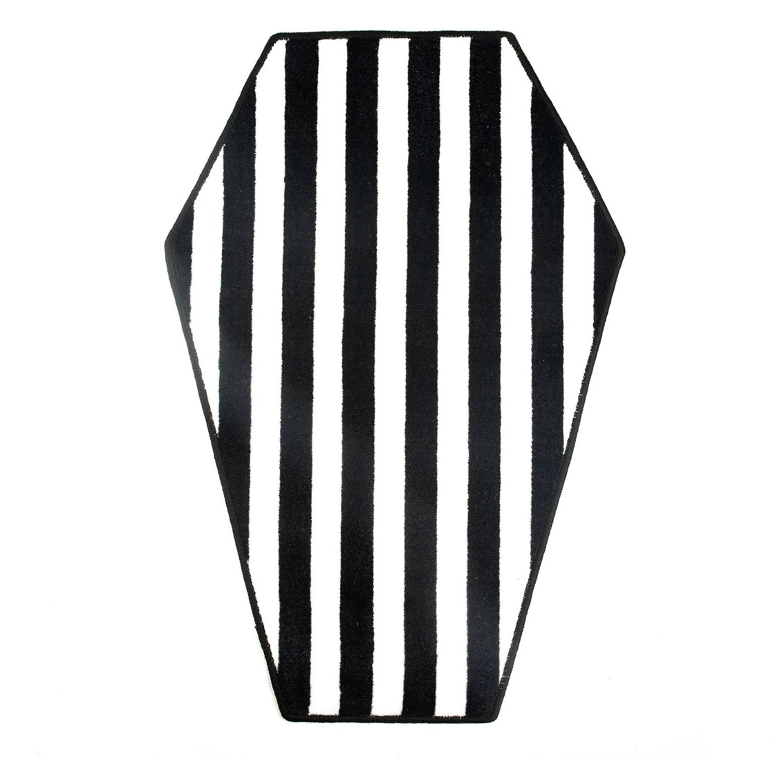 Gothic Striped Coffin Shaped Carpet for Living Room Bedroom Halloween Decoration