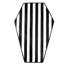 Gothic Striped Coffin Shaped Carpet for Living Room Bedroom Halloween Decoration