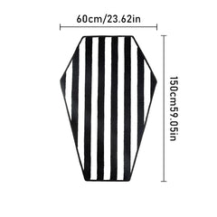 Gothic Striped Coffin Shaped Carpet for Living Room Bedroom Halloween Decoration