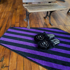 Gothic Striped Coffin Shaped Carpet for Living Room Bedroom Halloween Decoration