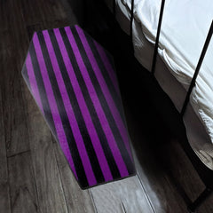 Gothic Striped Coffin Shaped Carpet for Living Room Bedroom Halloween Decoration