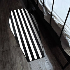 Gothic Striped Coffin Shaped Carpet for Living Room Bedroom Halloween Decoration