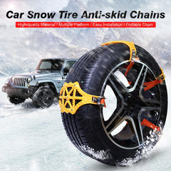 Universal Snow Chains For Car Van Adjustable Emergency Anti Skid Tire Chains