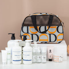 Large Capacity Letter Print Toiletry Bag with Handy Handle