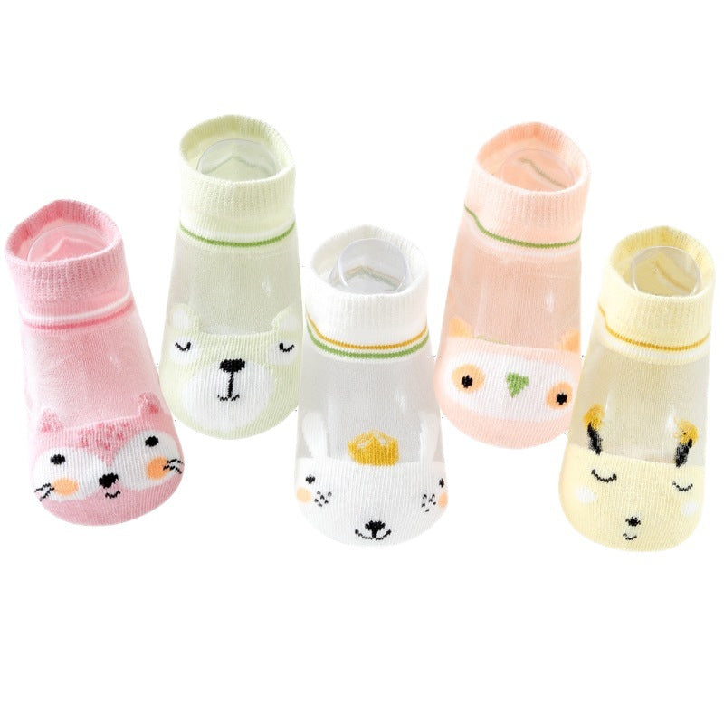 5 Pairs Kids Mesh Breathable Anti-slip Cartoon Socks