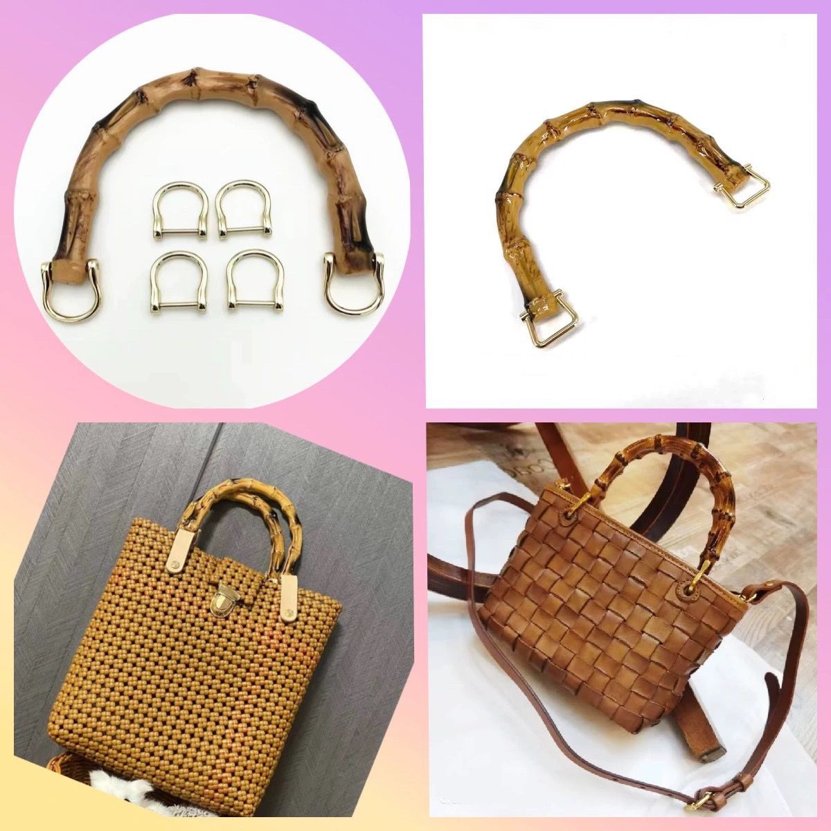 DIY Bamboo Shaped Handbag Strap for Satchel Bag