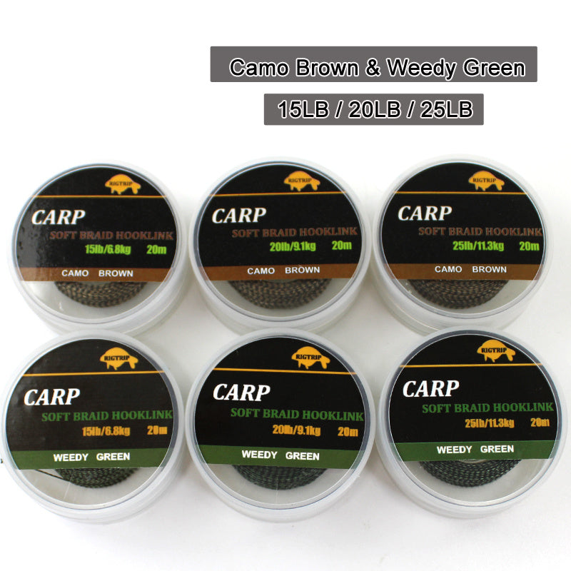 20m 787 4inch Carp Fishing Line Soft Hook Link 8 strand Braided Line