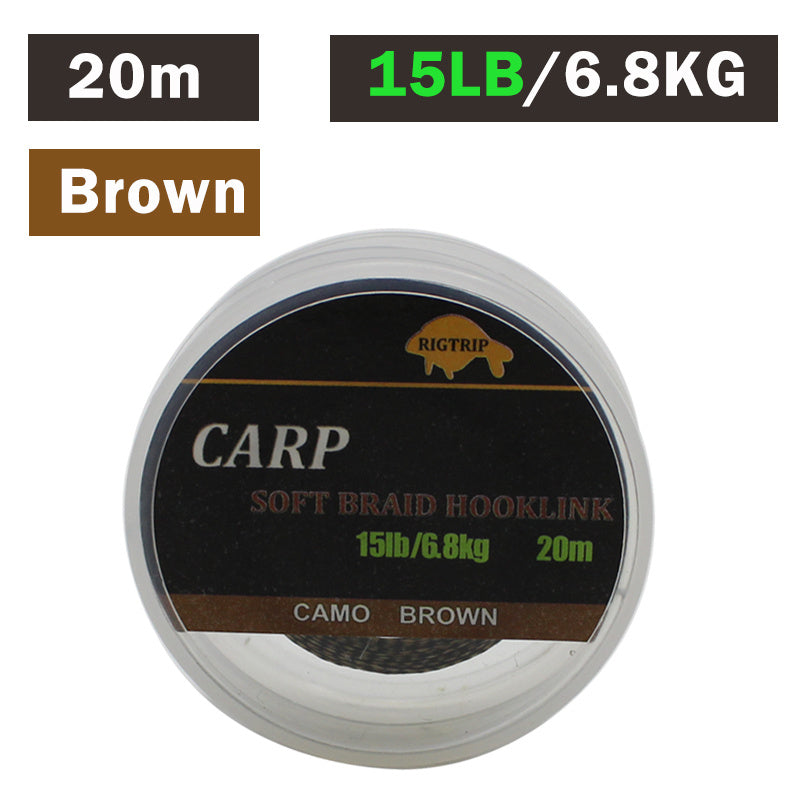 20m 787 4inch Carp Fishing Line Soft Hook Link 8 strand Braided Line
