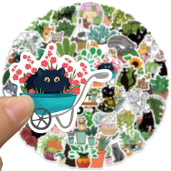 50pcs Cat Plants Aesthetics Vinyl Waterproof Stickers Pack