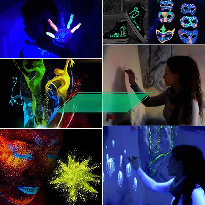 12 Color Glow In The Dark Pigment for Resin Dye Epoxy Paint Slime Nails