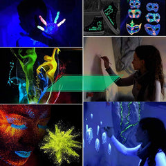 12 Color Glow In The Dark Pigment for Resin Dye Epoxy Paint Slime Nails
