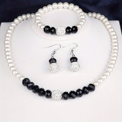 4pcs Earrings Bracelet Necklace Jewelry Set Dainty Accessories Noble Party Decor