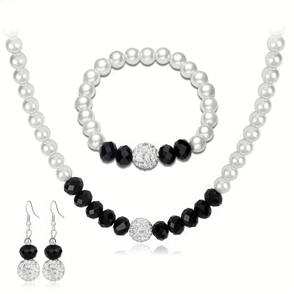4pcs Earrings Bracelet Necklace Jewelry Set Dainty Accessories Noble Party Decor