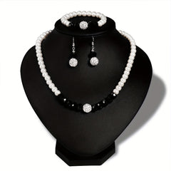 4pcs Earrings Bracelet Necklace Jewelry Set Dainty Accessories Noble Party Decor